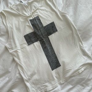 cross graphic muscle tank top